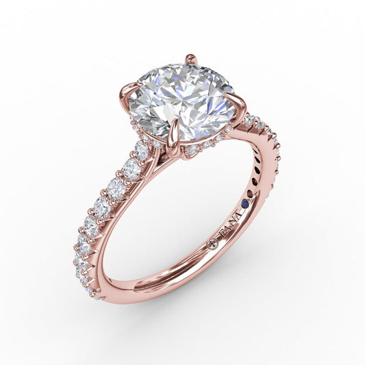 Classic Round Diamond Solitaire Engagement Ring With Hidden Pavé Halo (5552786997403)