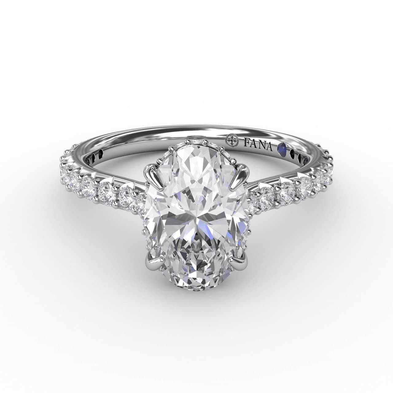 Classic Oval Diamond Solitaire Engagement Ring With Hidden Pavé Halo (5552774316187)