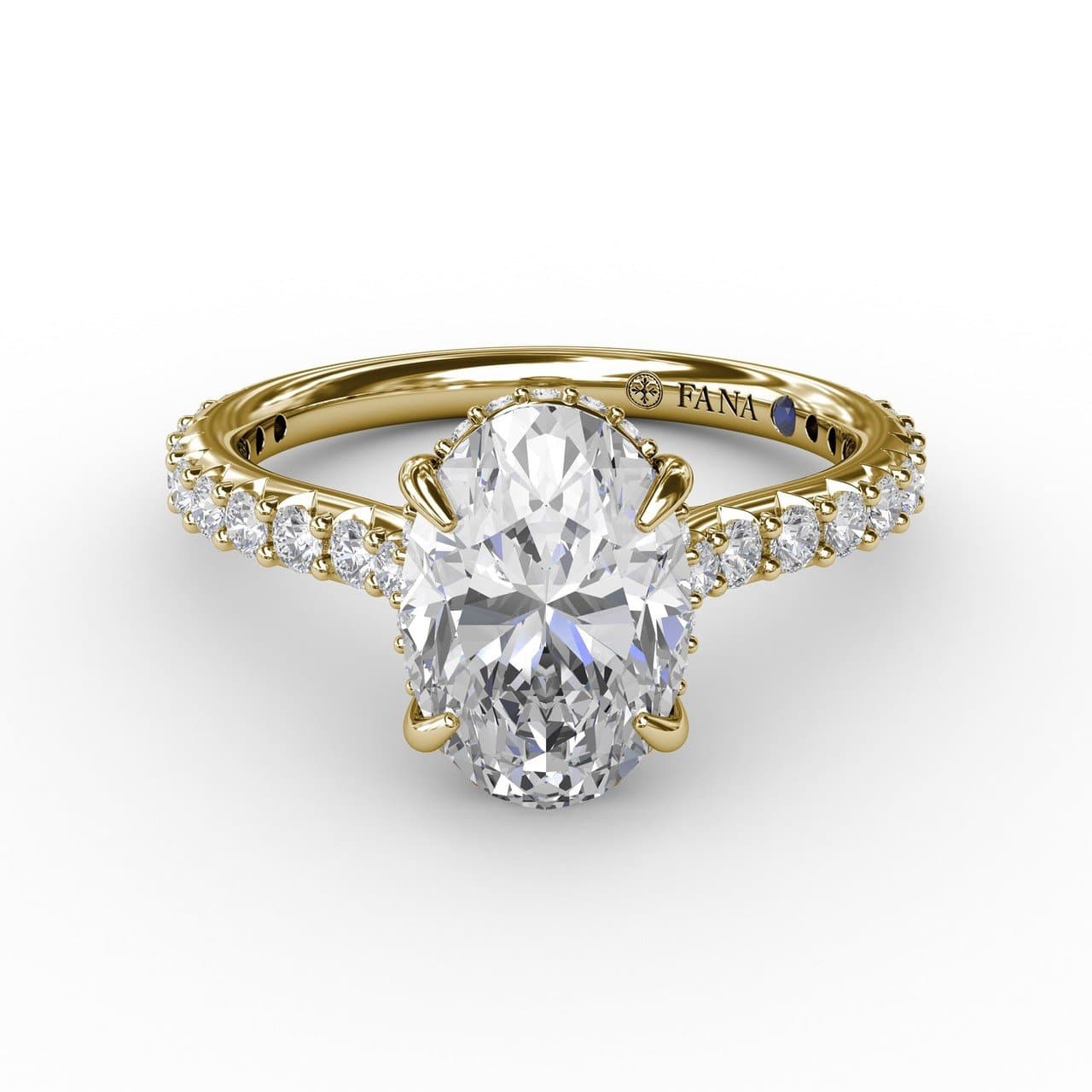 Classic Oval Diamond Solitaire Engagement Ring With Hidden Pavé Halo (5552784277659)