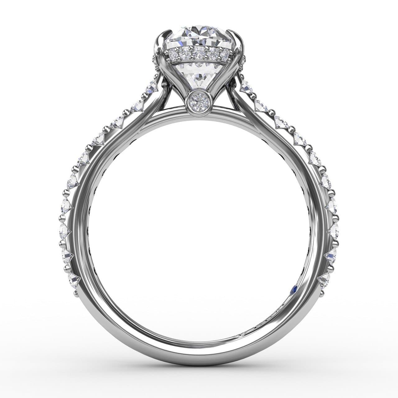 Classic Oval Diamond Solitaire Engagement Ring With Hidden Pavé Halo (5552774316187)