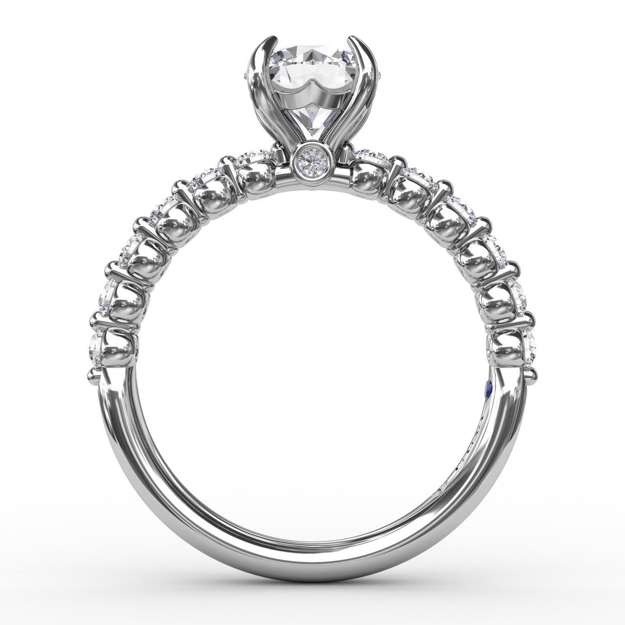 Contemporary Round Diamond Solitaire Engagement Ring With Diamond Band (5552774512795)
