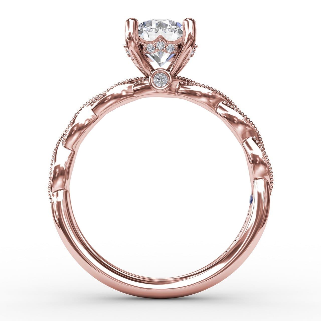 Classic Diamond Solitaire Engagement Ring With Diamond Twist Band (5552787947675)