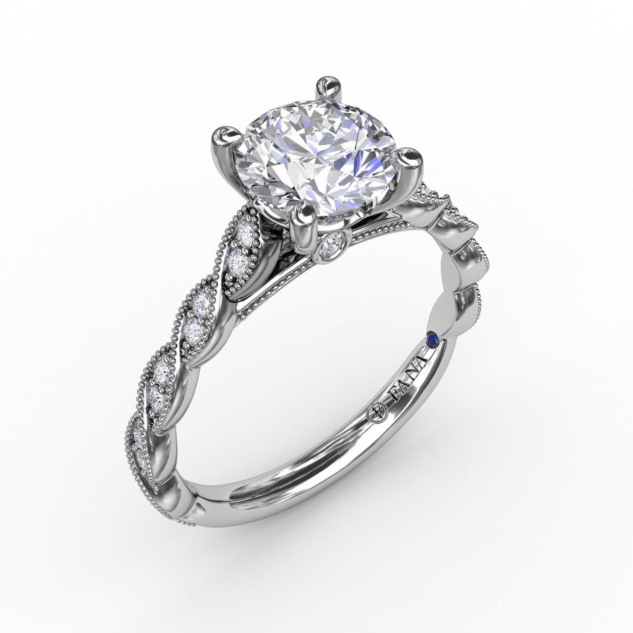 Classic Diamond Solitaire Engagement Ring With Diamond Twist Band (5552774938779)