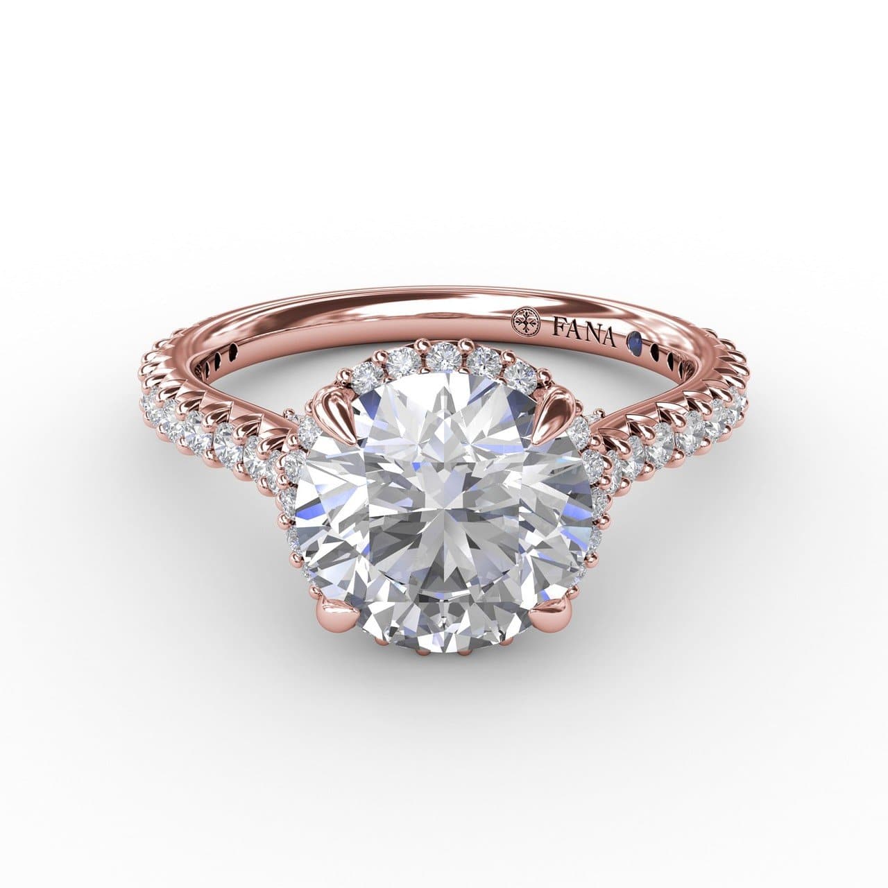 Contemporary Round Diamond Halo Engagement Ring With Geometric Details (5552788701339)