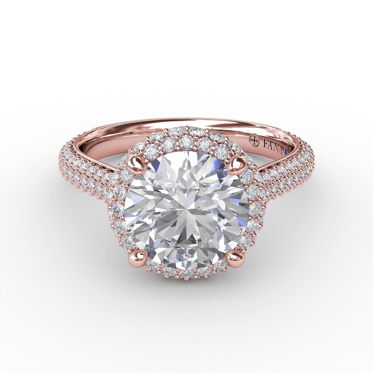 Seamless Pavé Diamond Double Halo Engagement Ring (5552789258395)