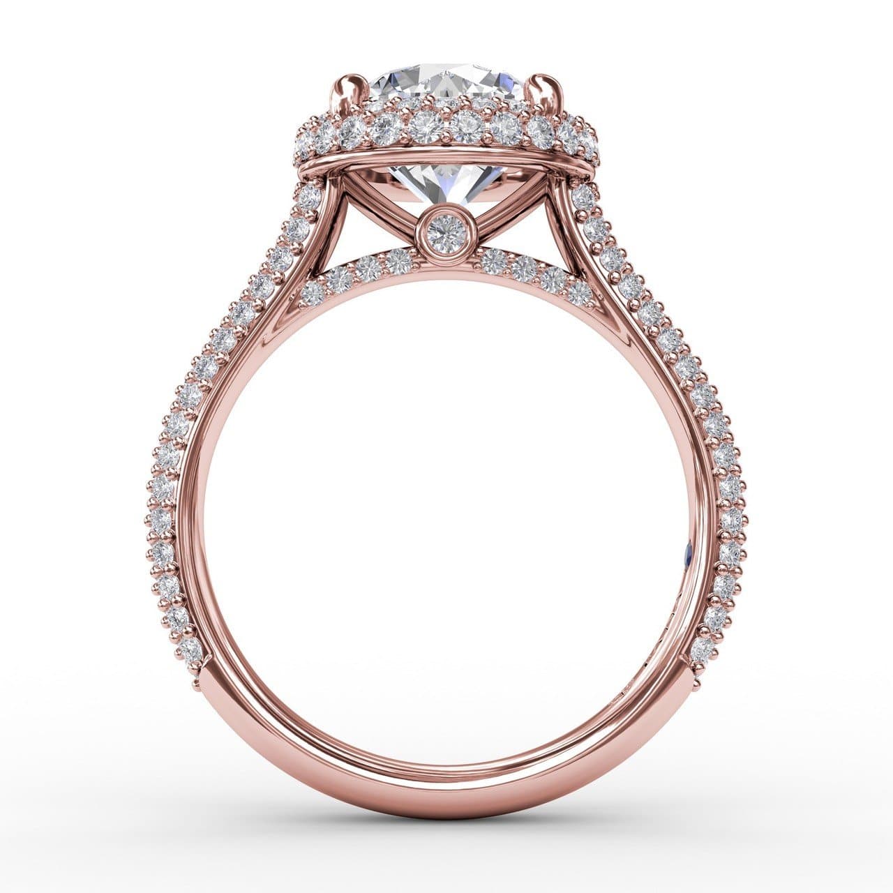 Seamless Pavé Diamond Double Halo Engagement Ring (5552789258395)
