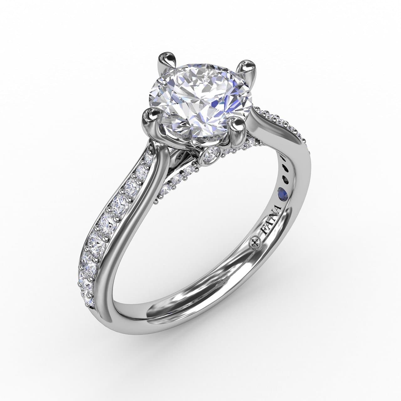 Contemporary Diamond Solitaire Engagement Ring With Tapered Diamond Band (5552777724059)