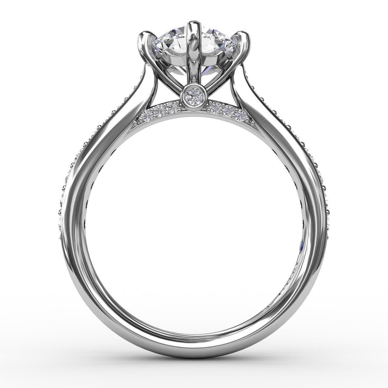 Contemporary Diamond Solitaire Engagement Ring With Tapered Diamond Band (5552777724059)