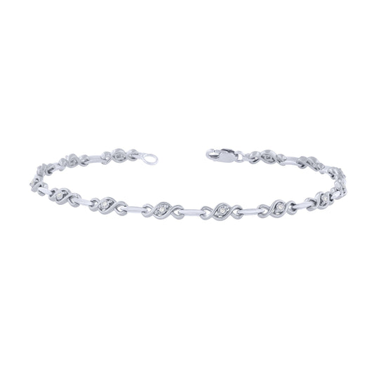 Sterling Silver 1/10Ctw Dia Fashion Bracelet (6738322522267)