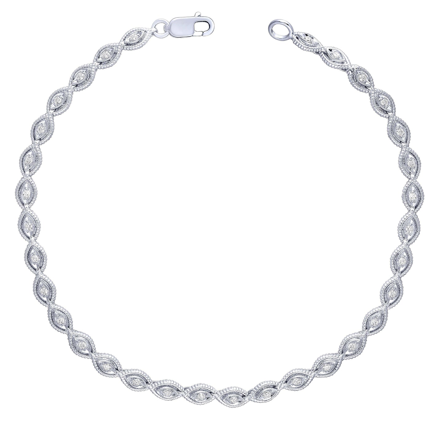 Sterling Silver 1/4Ctw Diamond Fashion Bracelet (6738322620571)