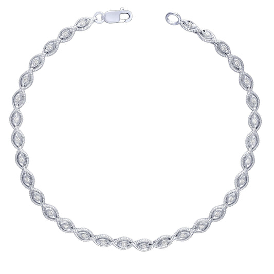 Sterling Silver 1/4Ctw Diamond Fashion Bracelet (6738322620571)