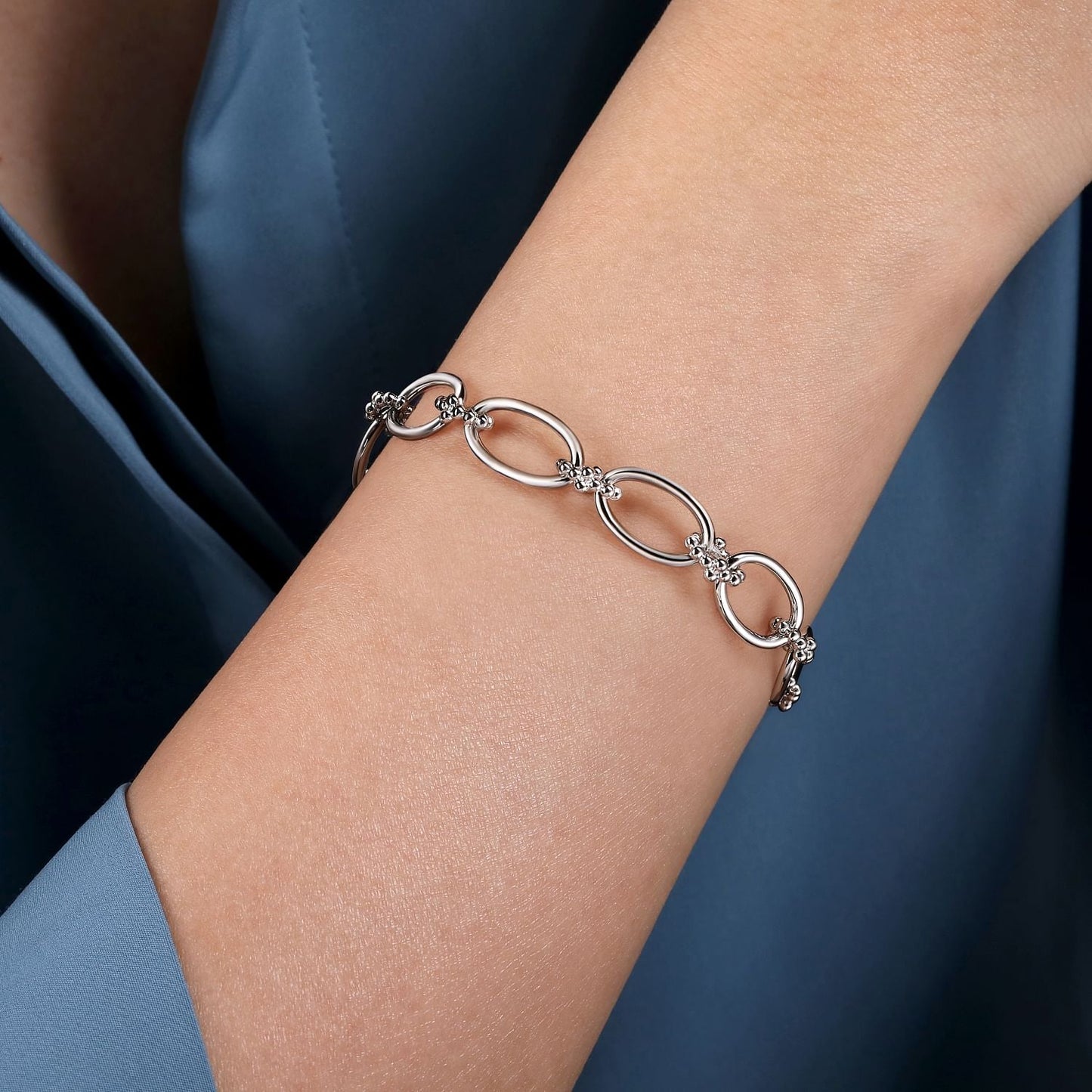 Gabriel & Co. Sterling Silver Bujukan Link Bracelet (8931389833446)