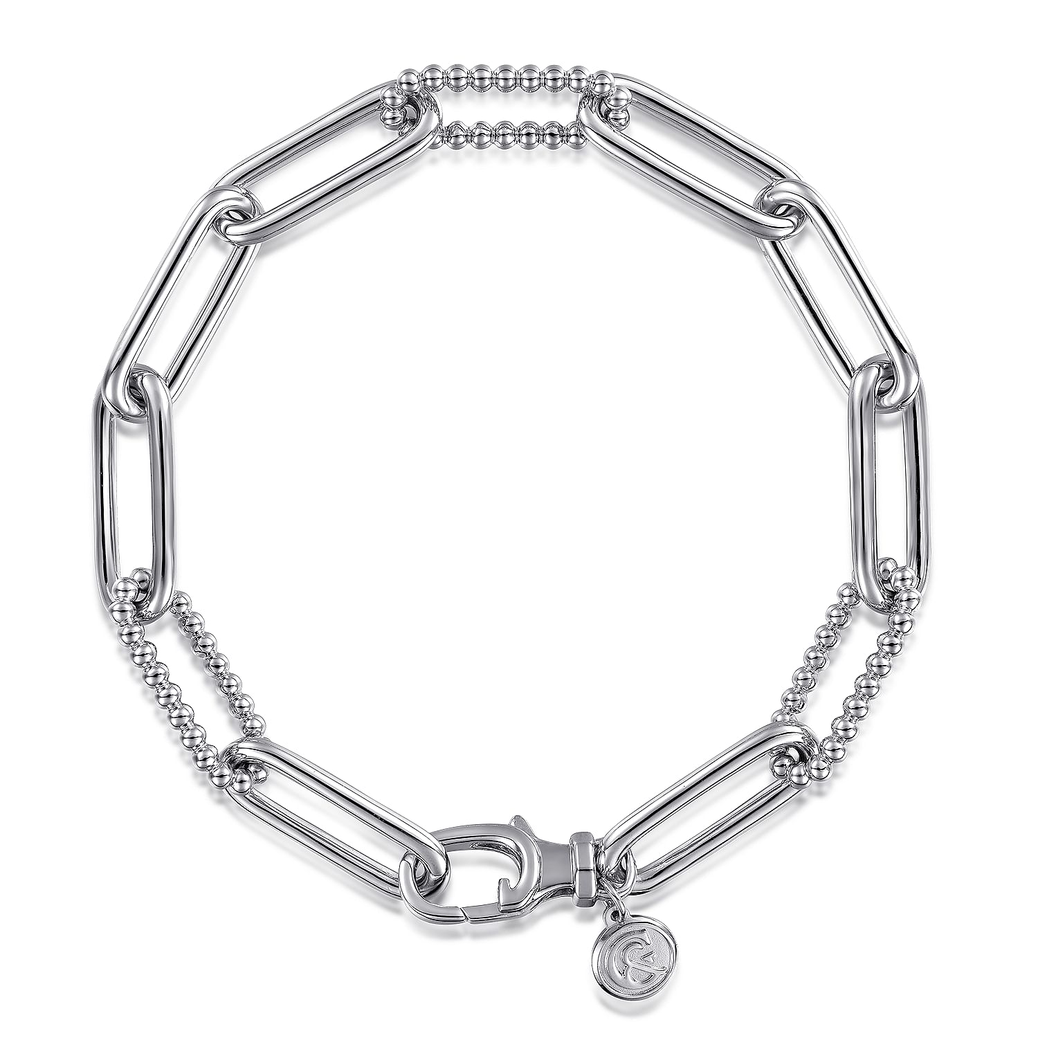 Gabriel & Co. Sterling Silver Bujukan Link Bracelet 7" (8931391373542)