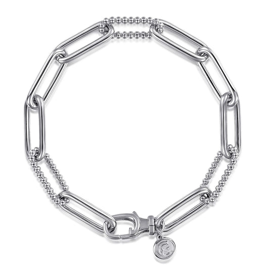 Gabriel & Co. Sterling Silver Bujukan Link Bracelet 7" (8931391373542)