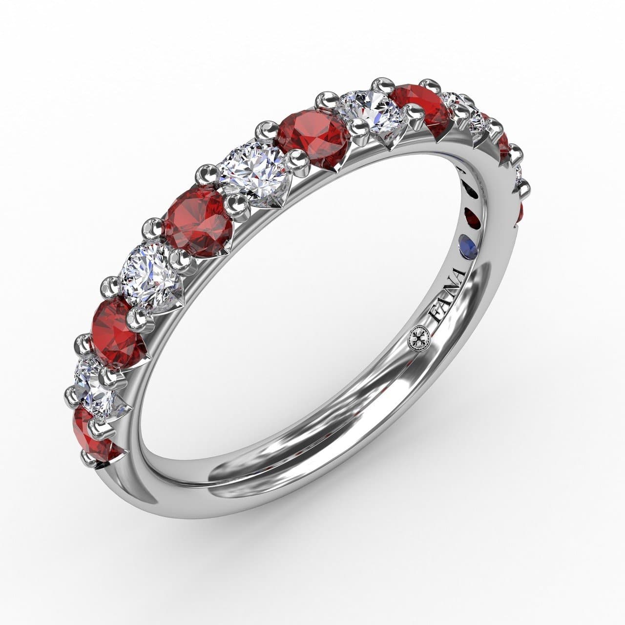 Ruby and Diamond Shared Prong Anniversary Band (5551824339099)