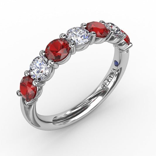 Ruby and Diamond Shared Prong Anniversary Band (5551824863387)