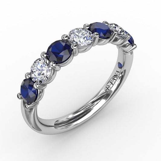 Sapphire and Diamond Shared Prong Anniversary Band (5551825092763)