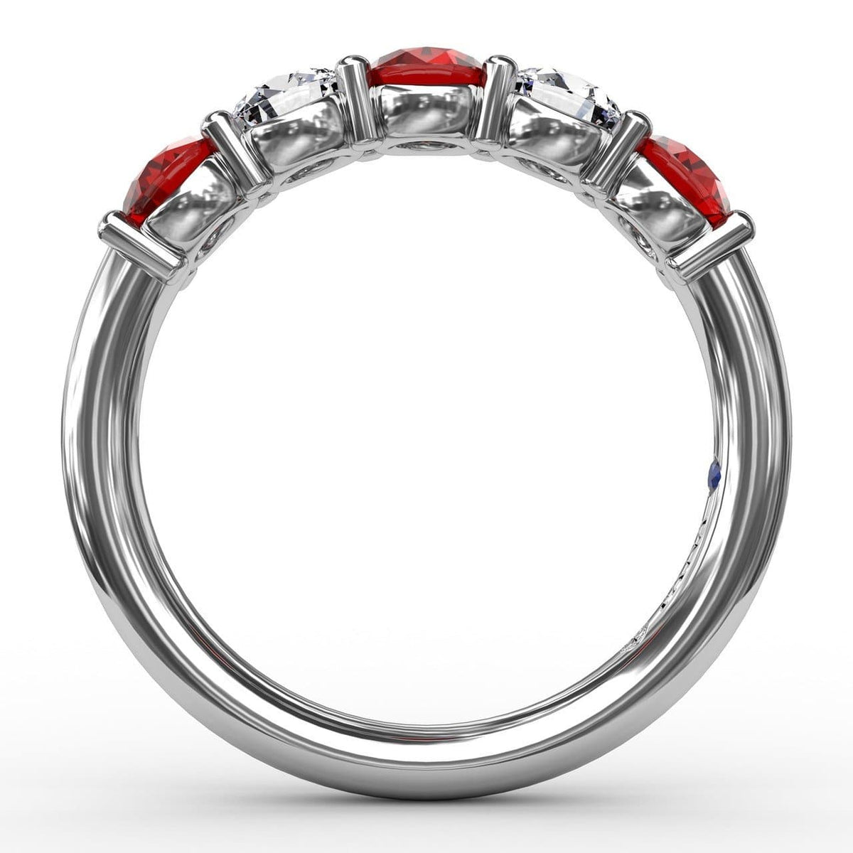 Chunky Ruby and Diamond Shared Prong Anniversary Band (5551825551515)