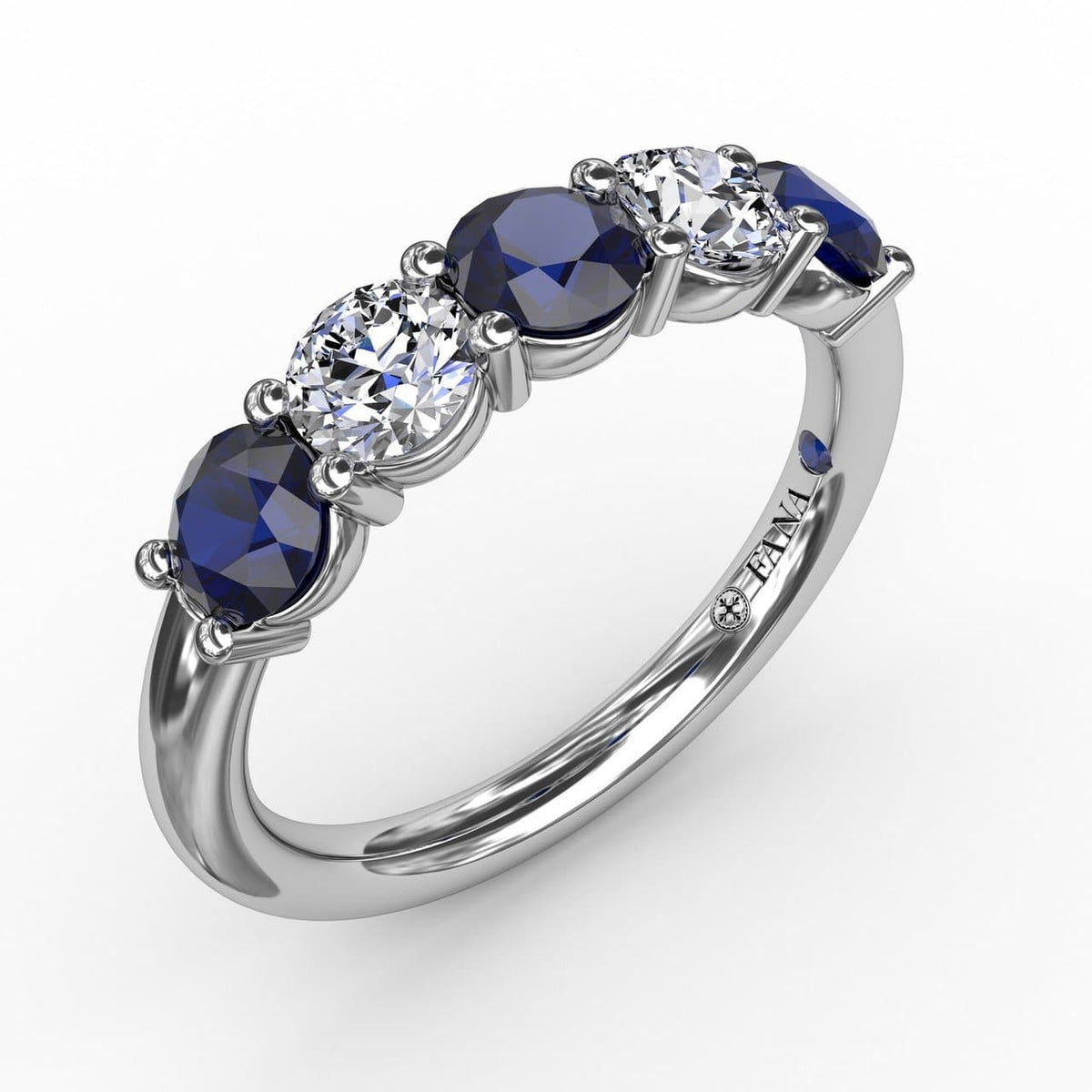 Chunky Sapphire and Diamond Shared Prong Anniversary Band (5551825879195)