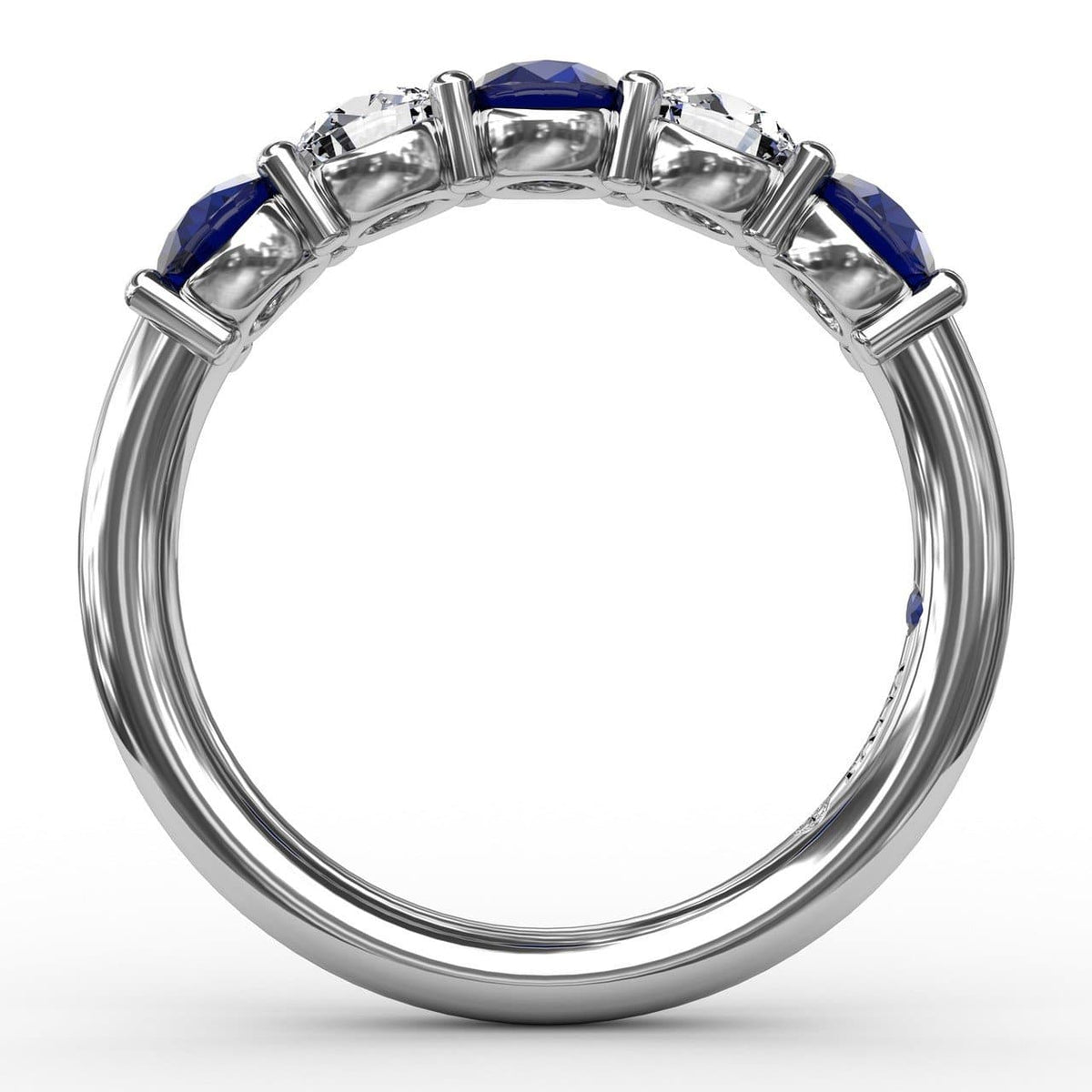 Chunky Sapphire and Diamond Shared Prong Anniversary Band (5551825879195)