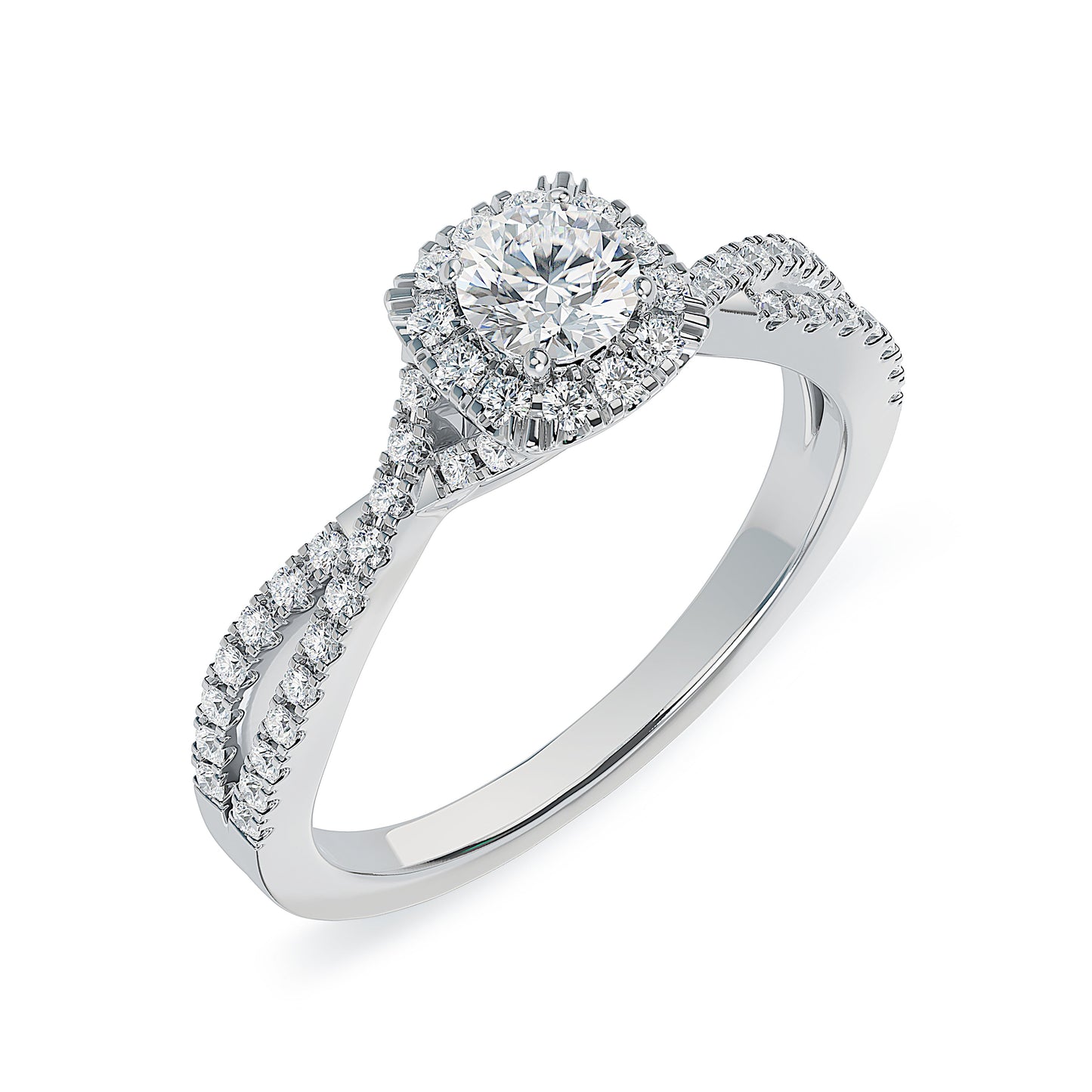 Lab Grown Diamond Halo Engagement Ring (8055182721254)
