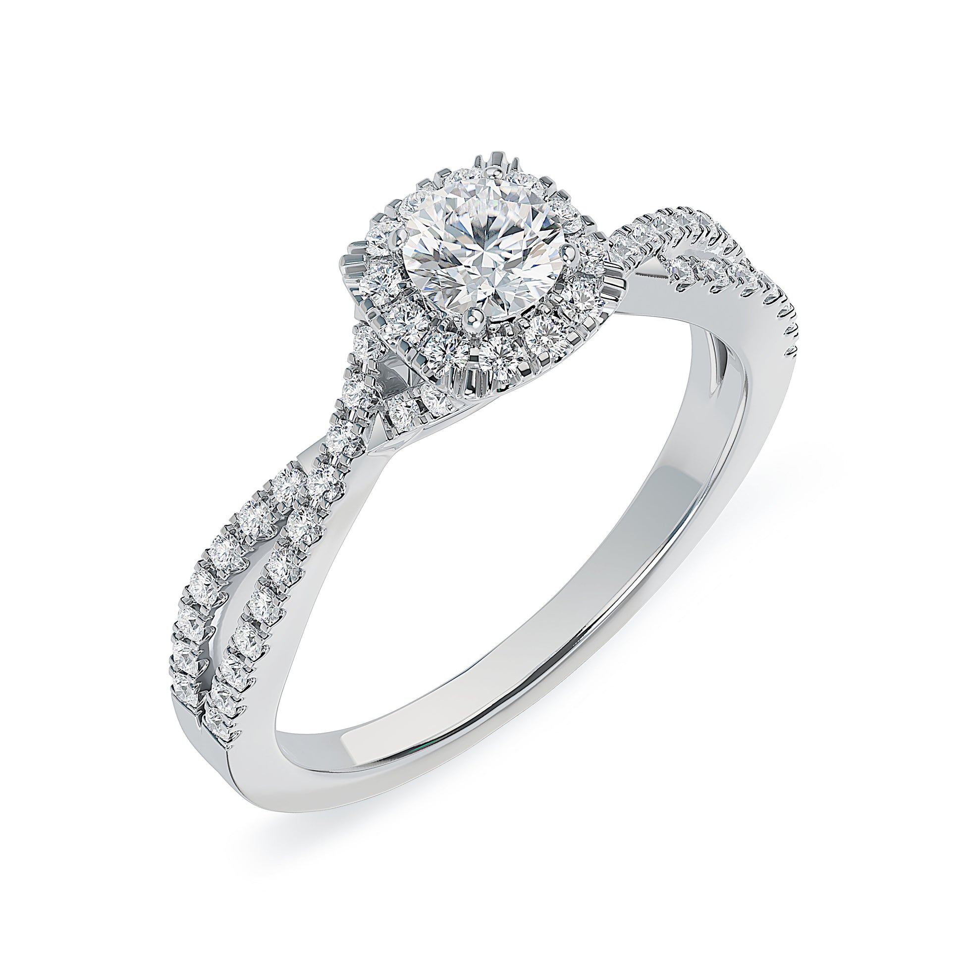 Lab Grown Diamond Halo Engagement Ring (8055182721254)