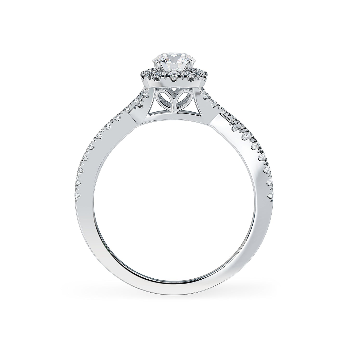 Lab Grown Diamond Halo Engagement Ring (8055182721254)