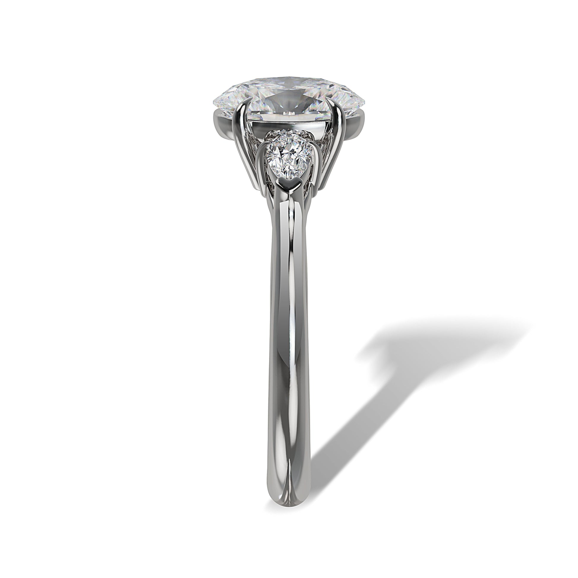 Lab Grown Diamond Three Stone Engagement Ring (8055182852326)