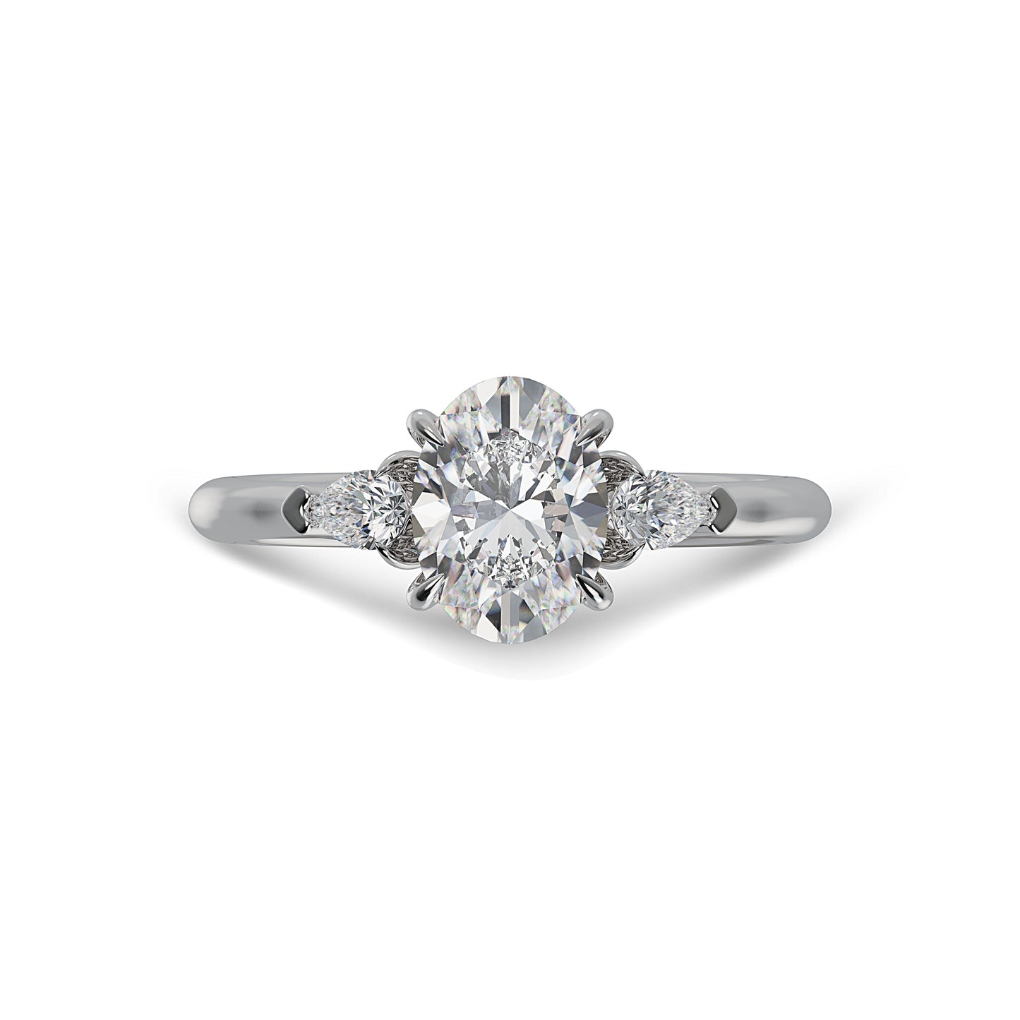 Lab Grown Diamond Three Stone Engagement Ring (8055182852326)