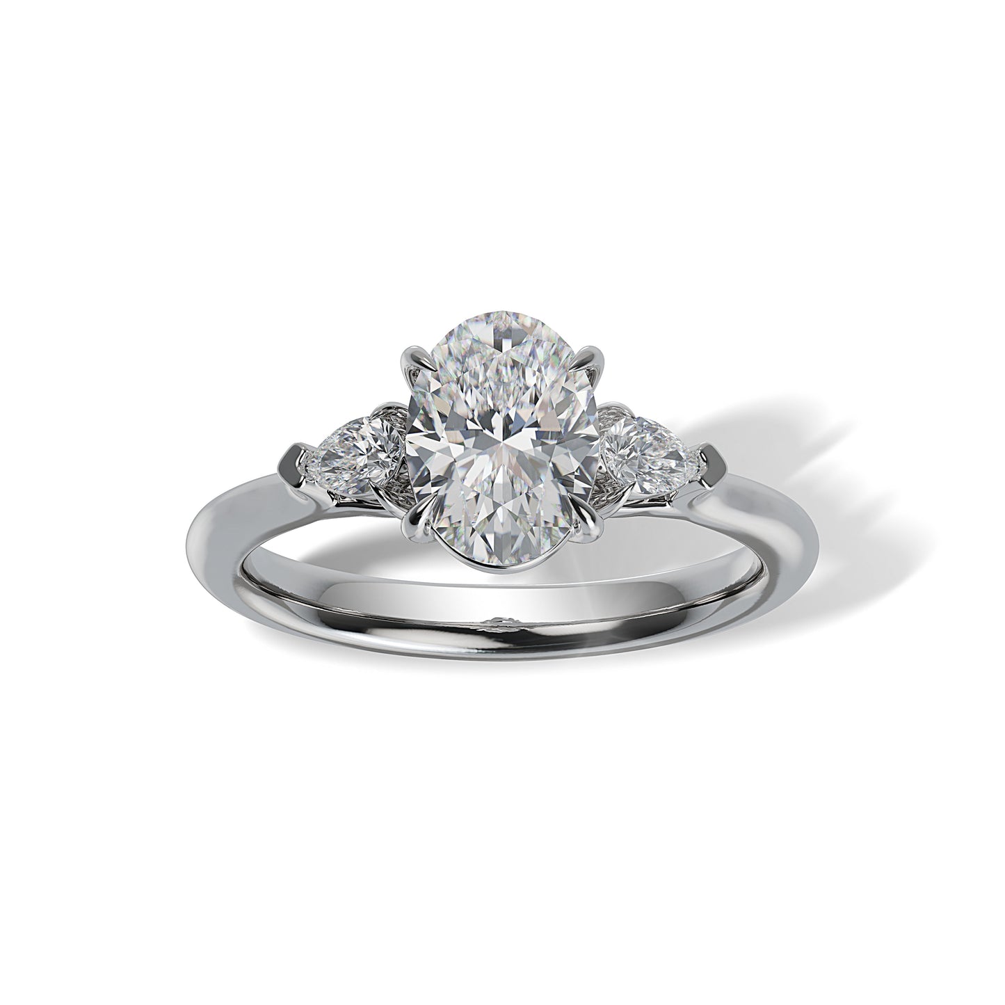 Lab Grown Diamond Three Stone Engagement Ring (8055182852326)