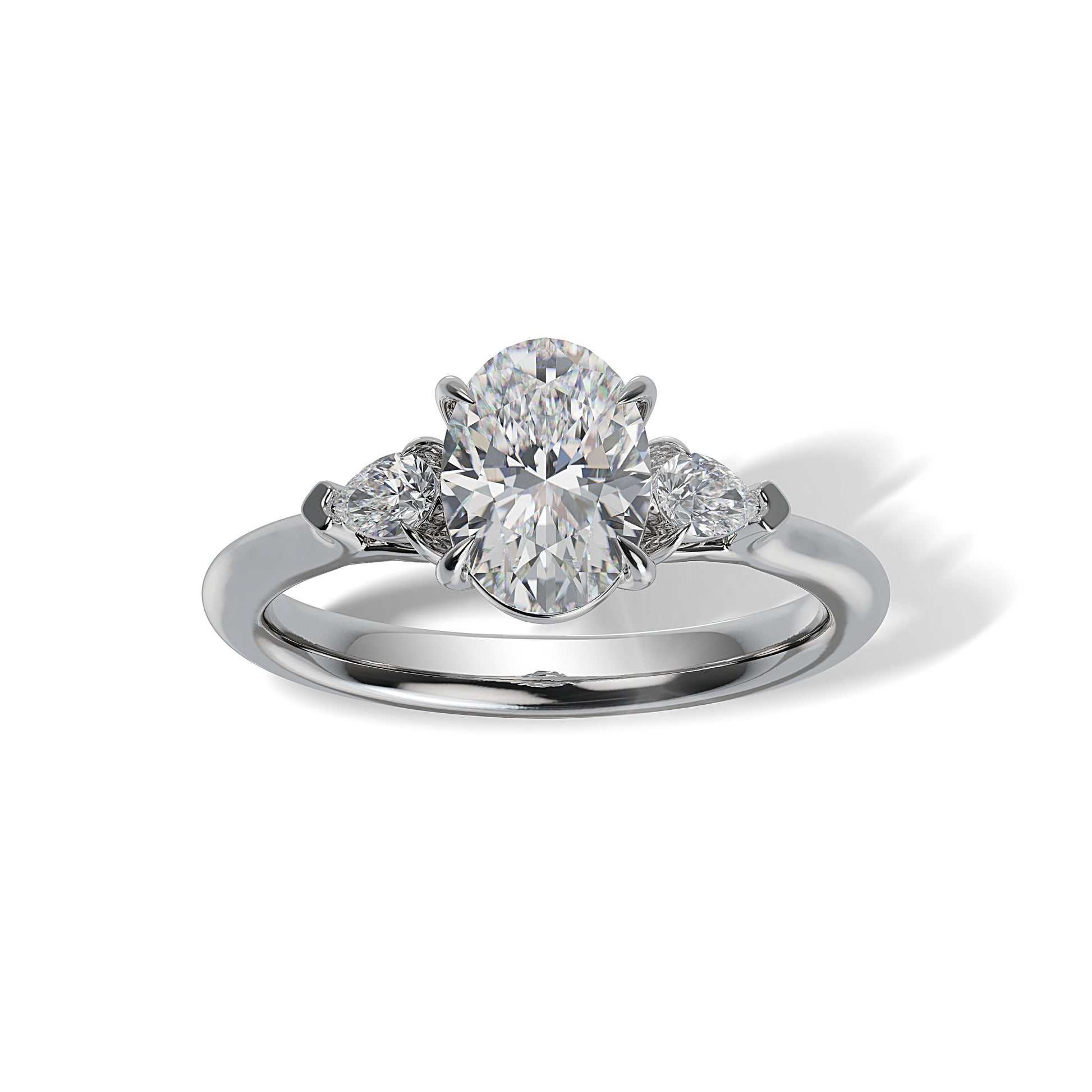 Lab Grown Diamond Three Stone Engagement Ring (8055182852326)