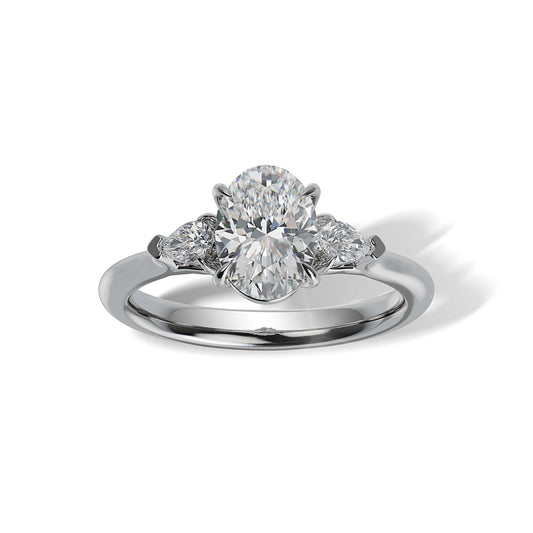 Lab Grown Diamond Three Stone Engagement Ring (8055182852326)