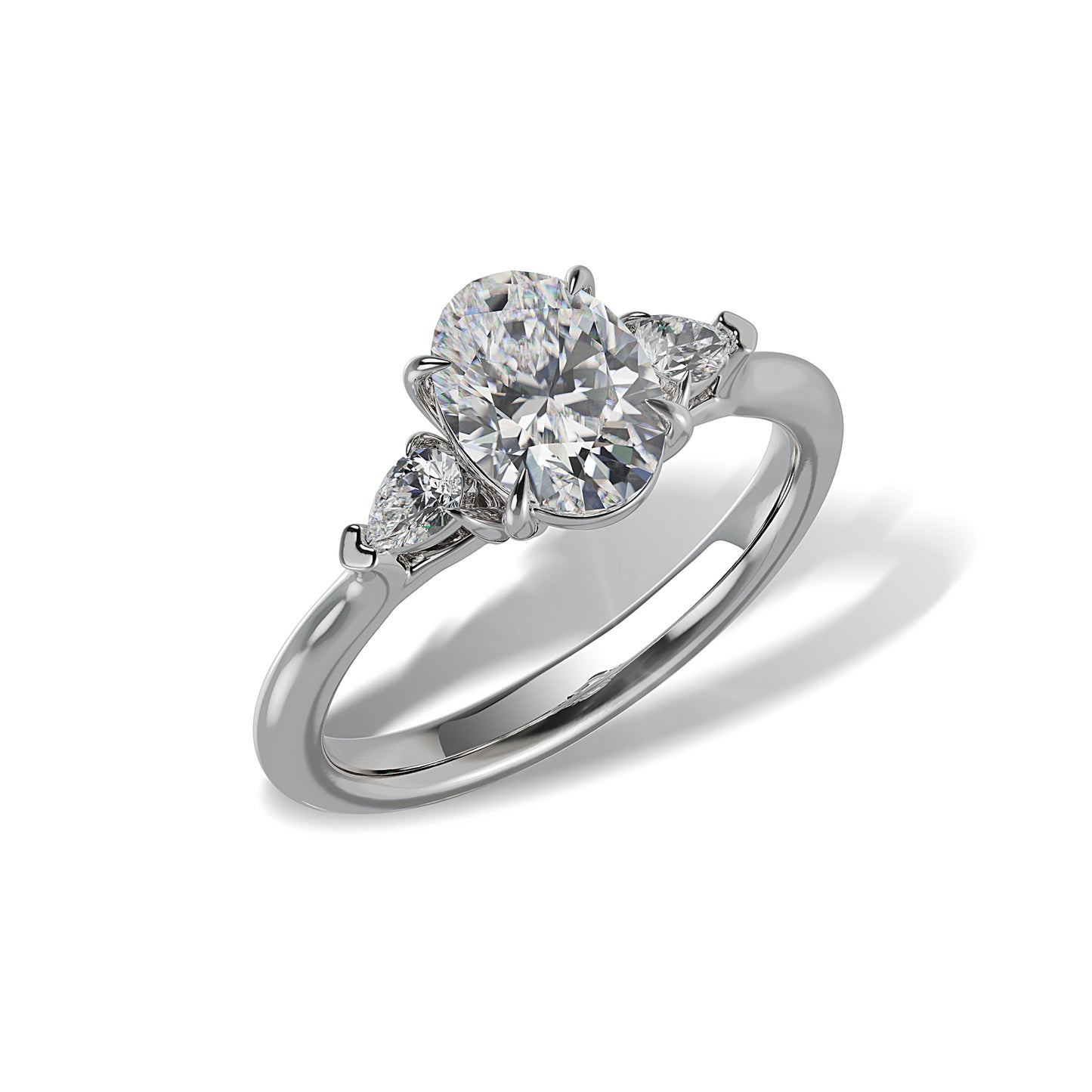 Lab Grown Diamond Three Stone Engagement Ring (8055182852326)