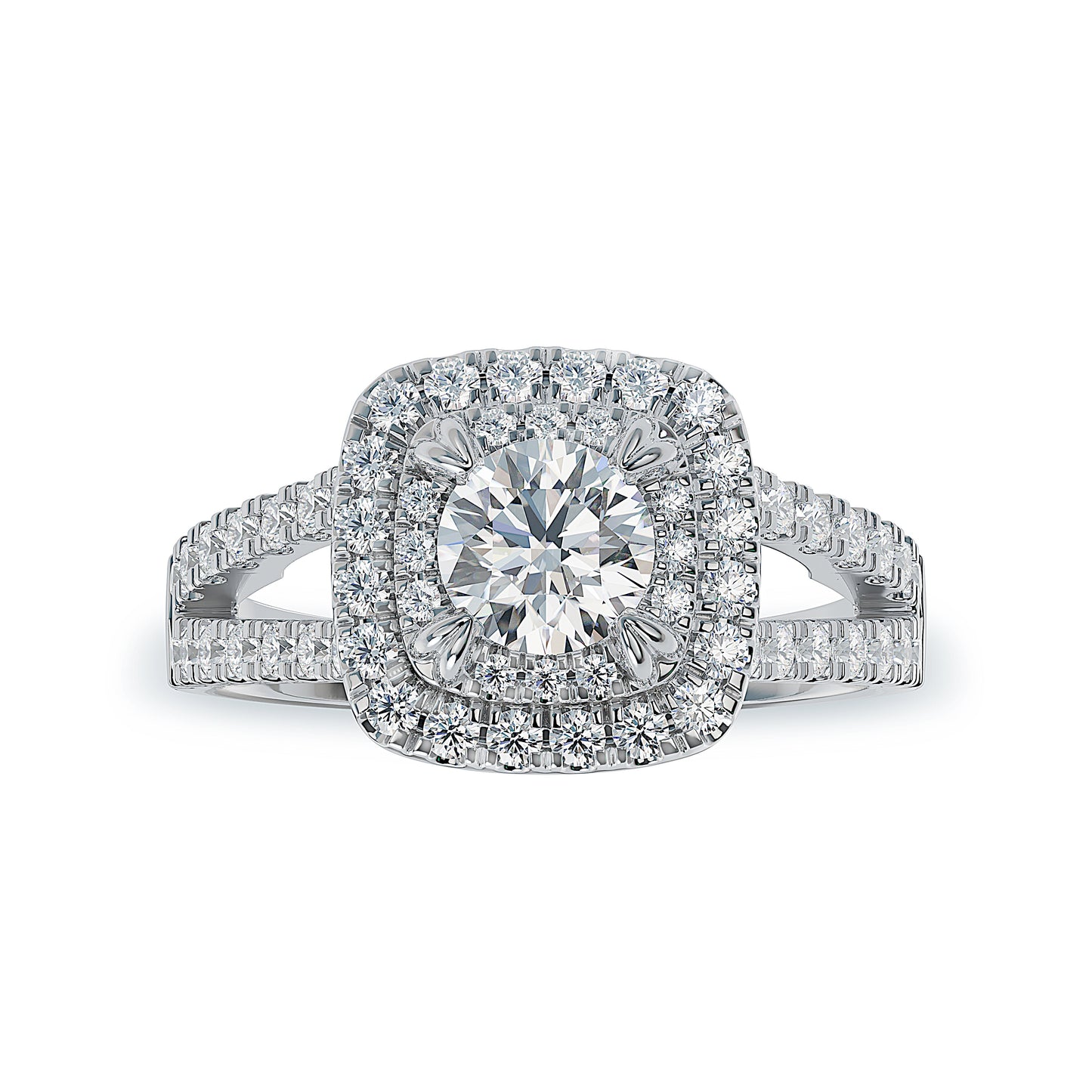 Lab Grown Diamond Halo Engagement Ring (8055182983398)