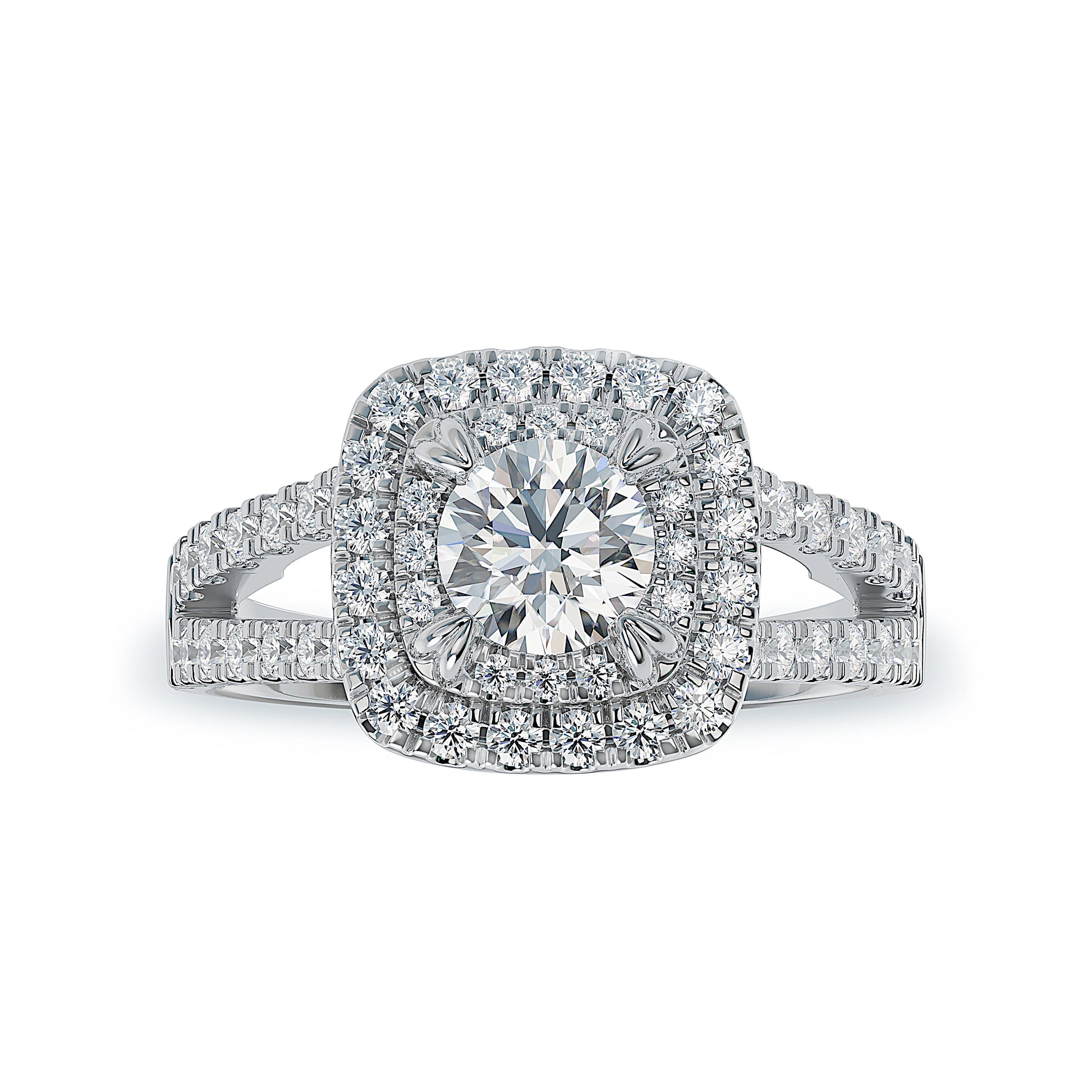 Lab Grown Diamond Halo Engagement Ring (8055182983398)