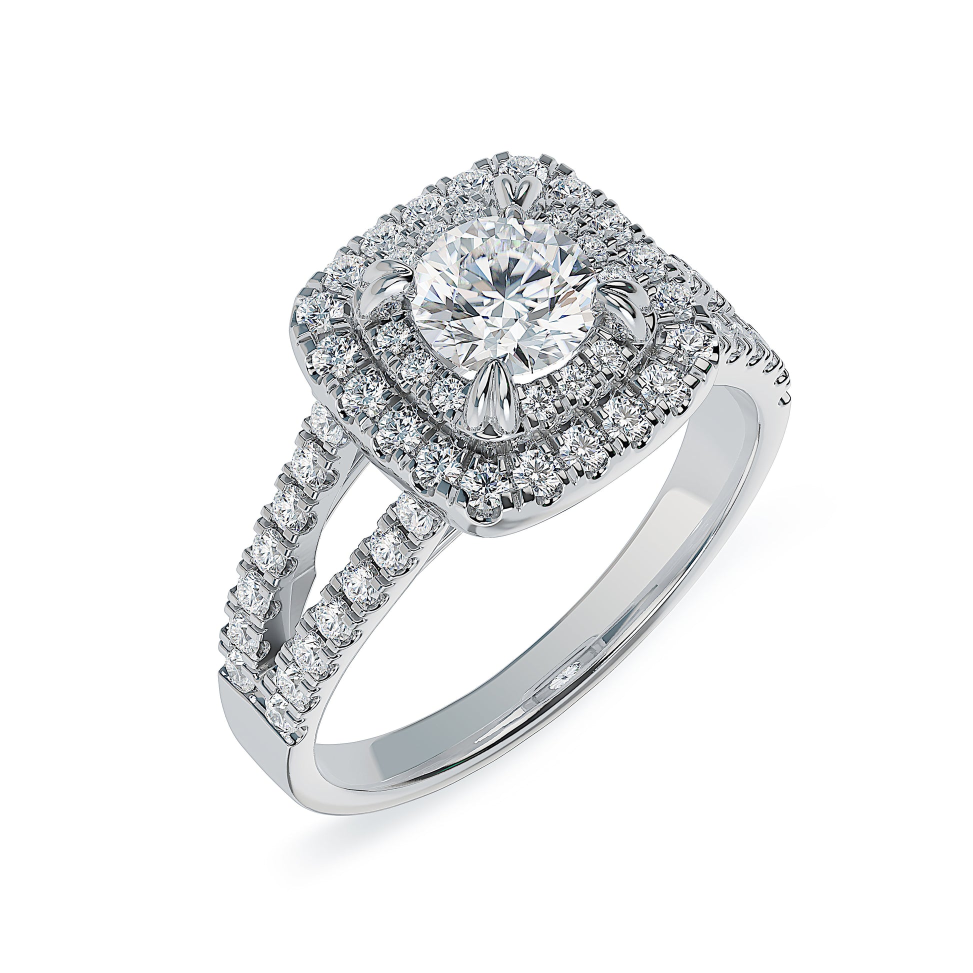Lab Grown Diamond Halo Engagement Ring (8055182983398)