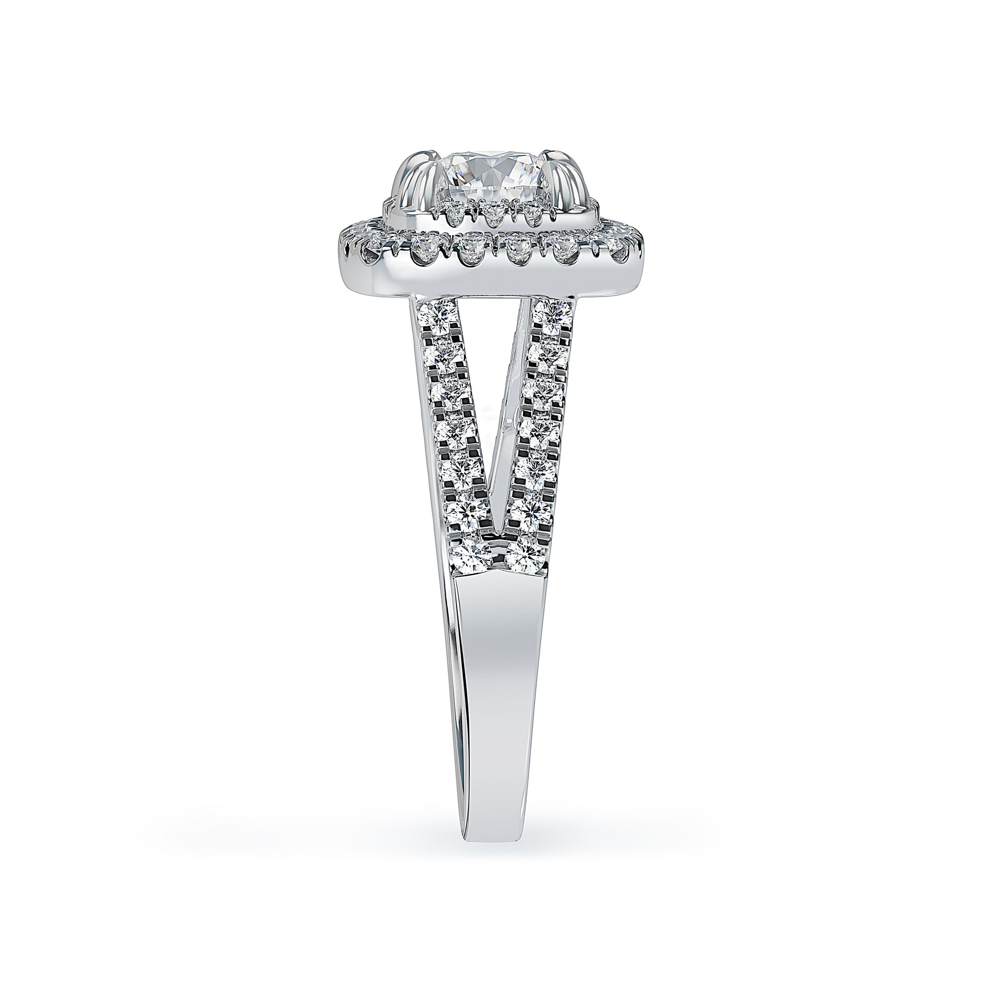Lab Grown Diamond Halo Engagement Ring (8055182983398)