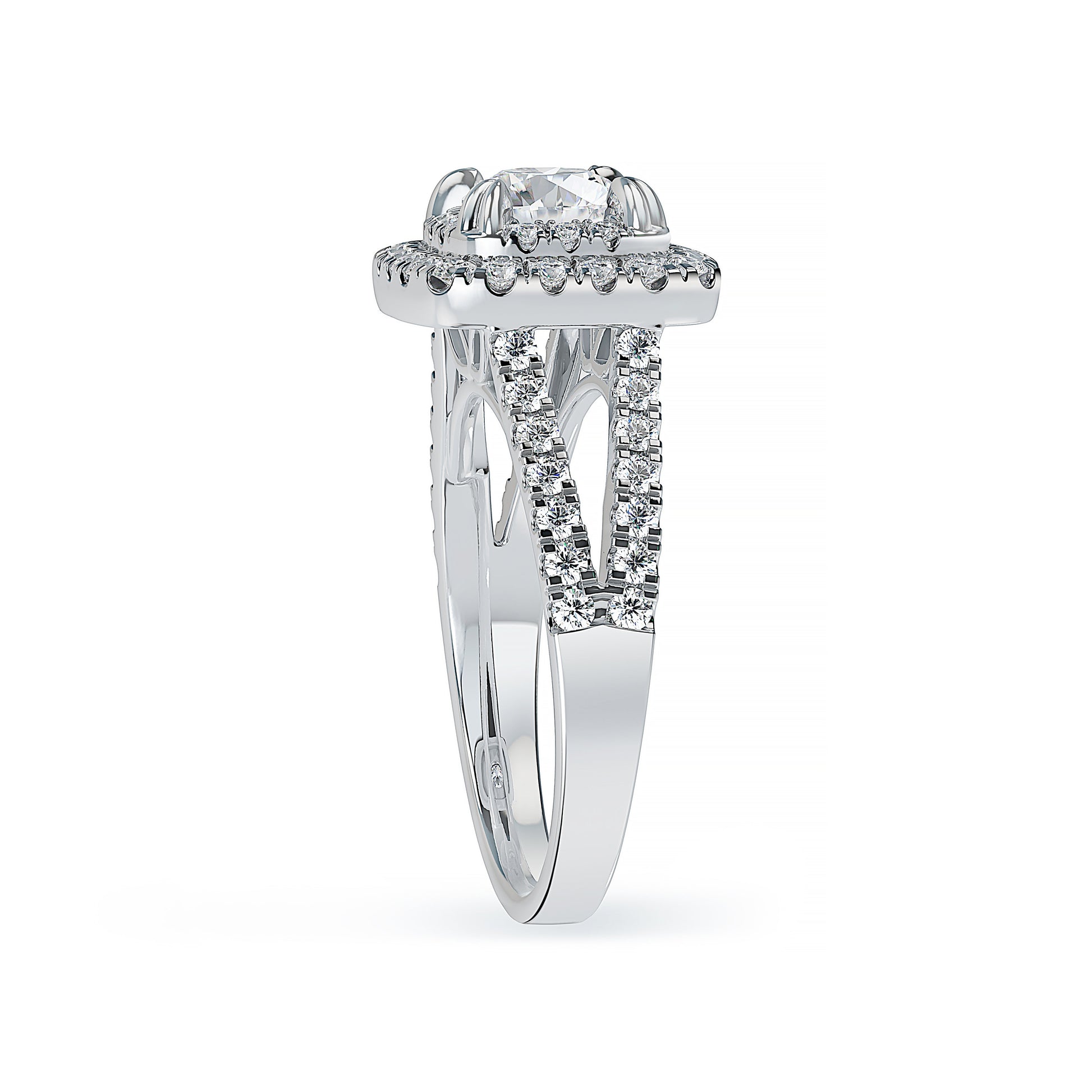 Lab Grown Diamond Halo Engagement Ring (8055182983398)