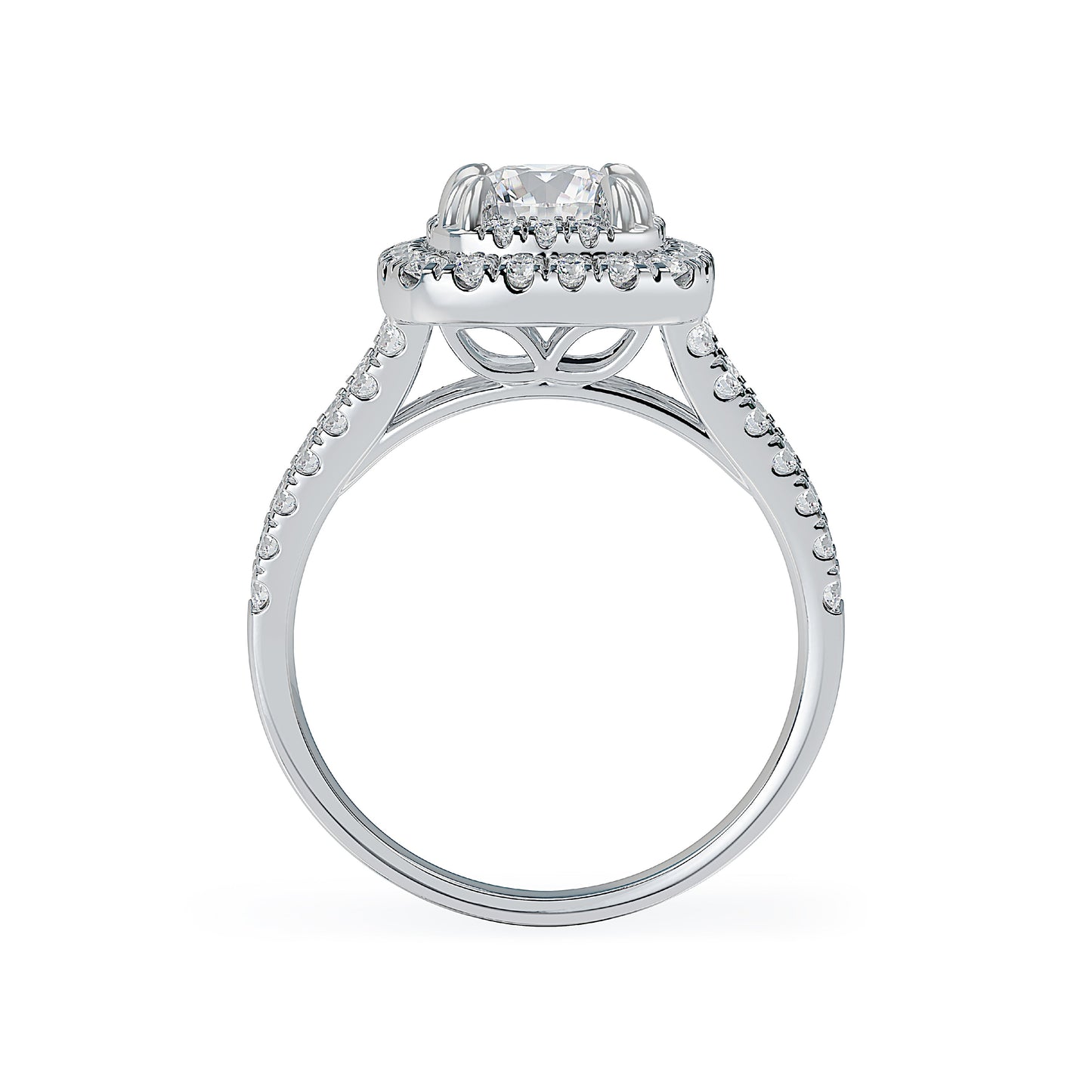 Lab Grown Diamond Halo Engagement Ring (8055182983398)