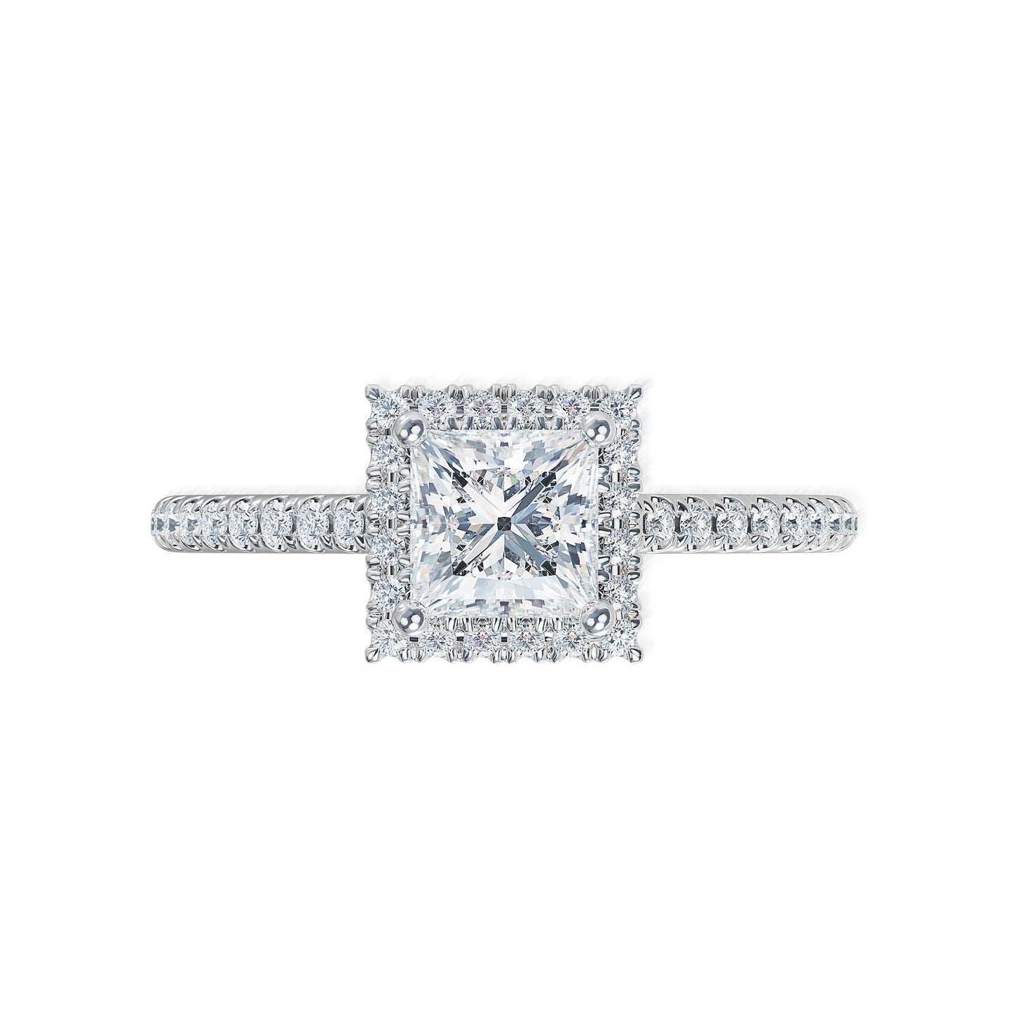Lab Grown Diamond Halo Engagement Ring (8055183016166)