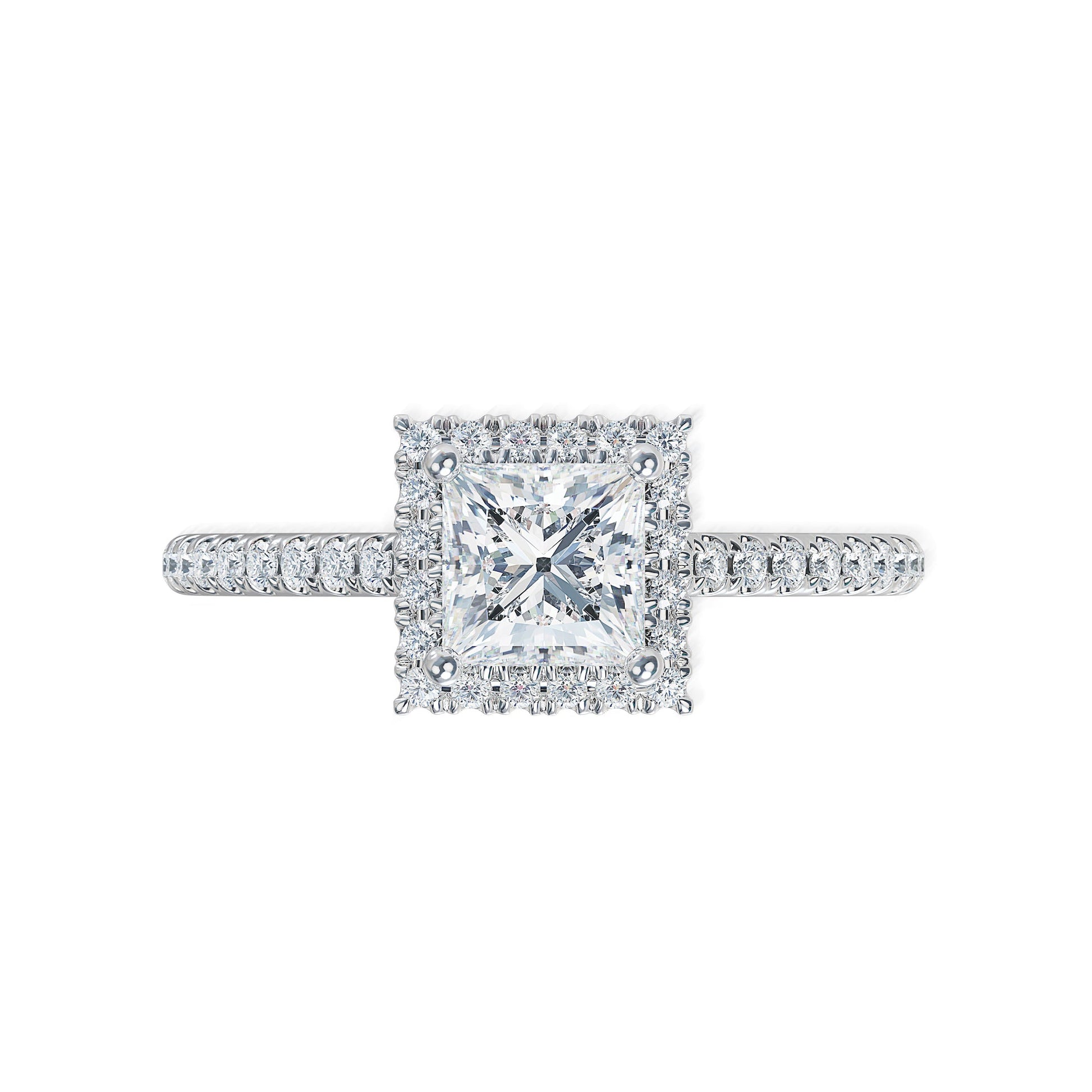 Lab Grown Diamond Halo Engagement Ring (8055183016166)