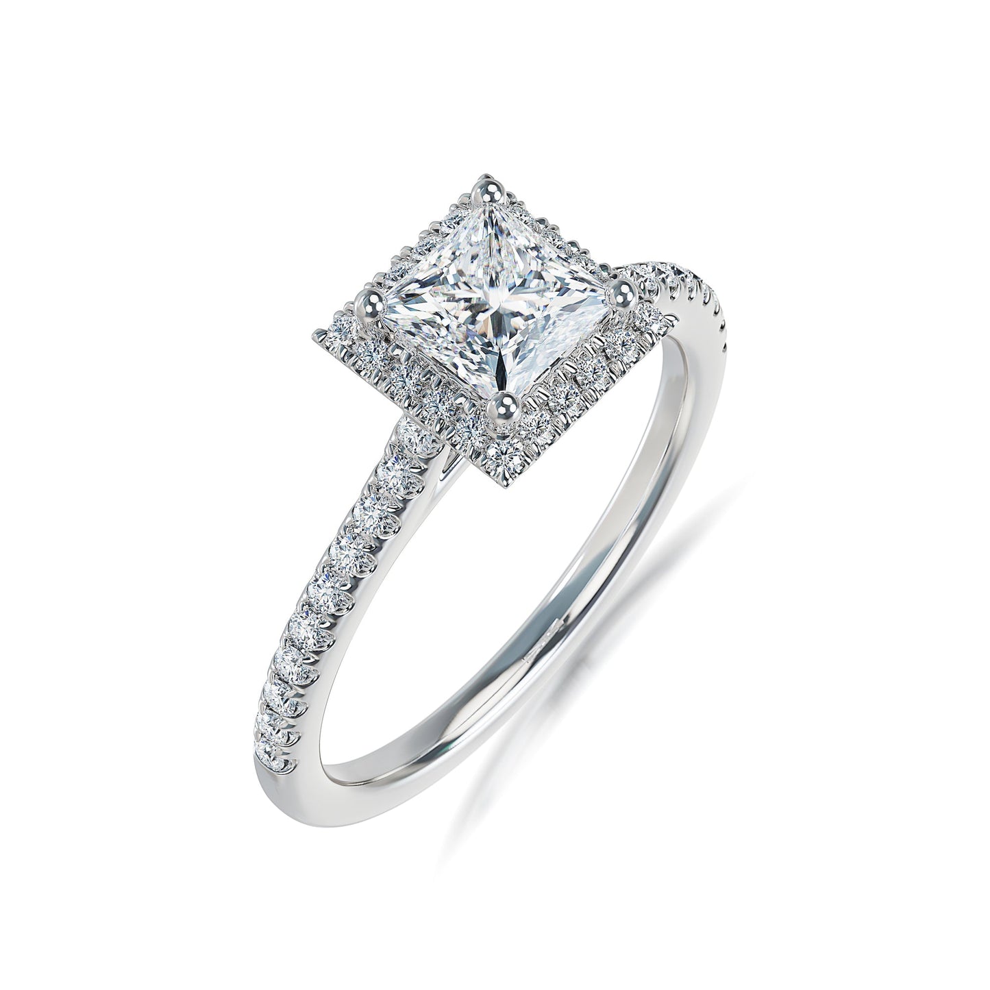 Lab Grown Diamond Halo Engagement Ring (8055183016166)