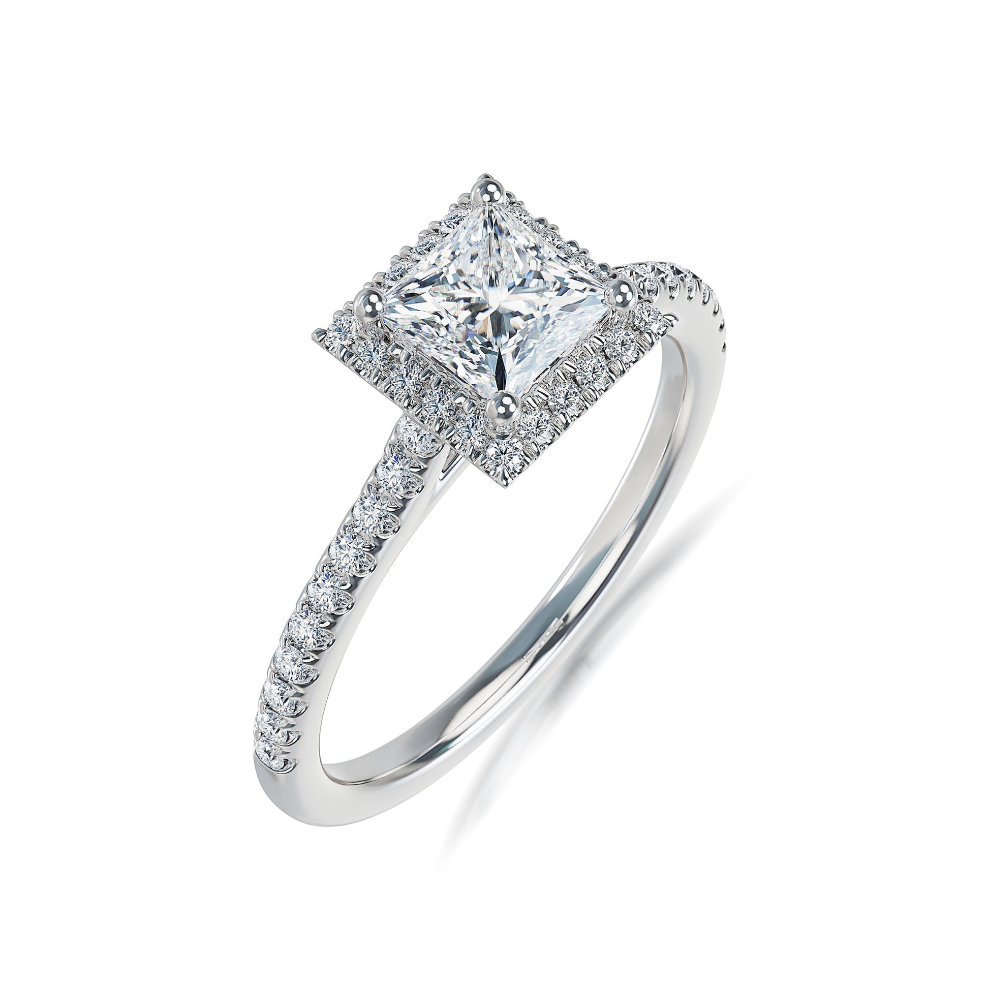 Lab Grown Diamond Halo Engagement Ring (8055183016166)