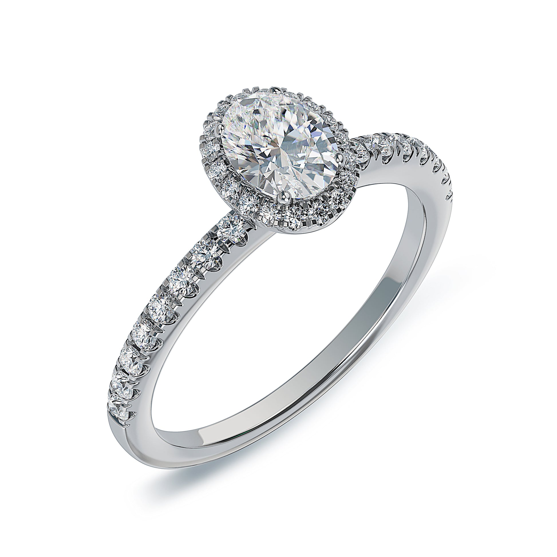 Lab Grown Diamond Halo Engagement Ring (8055183048934)