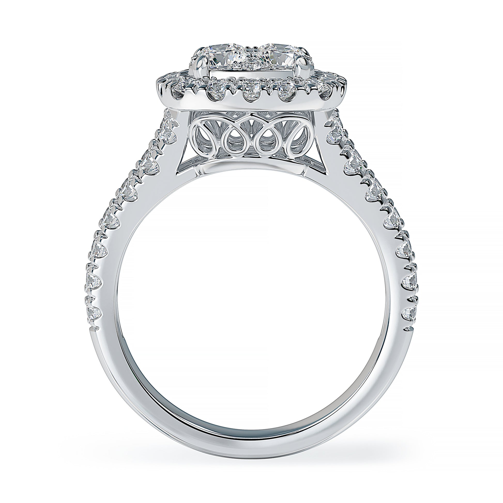 Lab Grown Diamond Halo Engagement Ring (8055183081702)