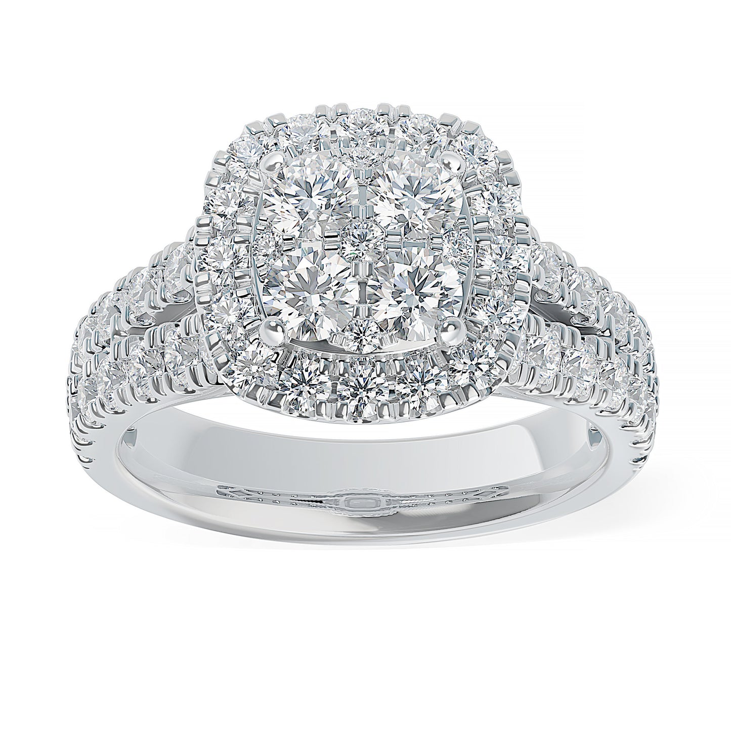 Lab Grown Diamond Halo Engagement Ring (8055183081702)