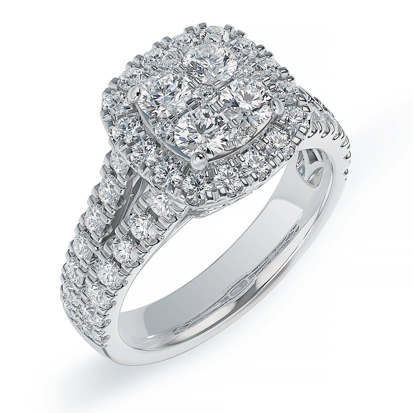Lab Grown Diamond Halo Engagement Ring (8055183081702)