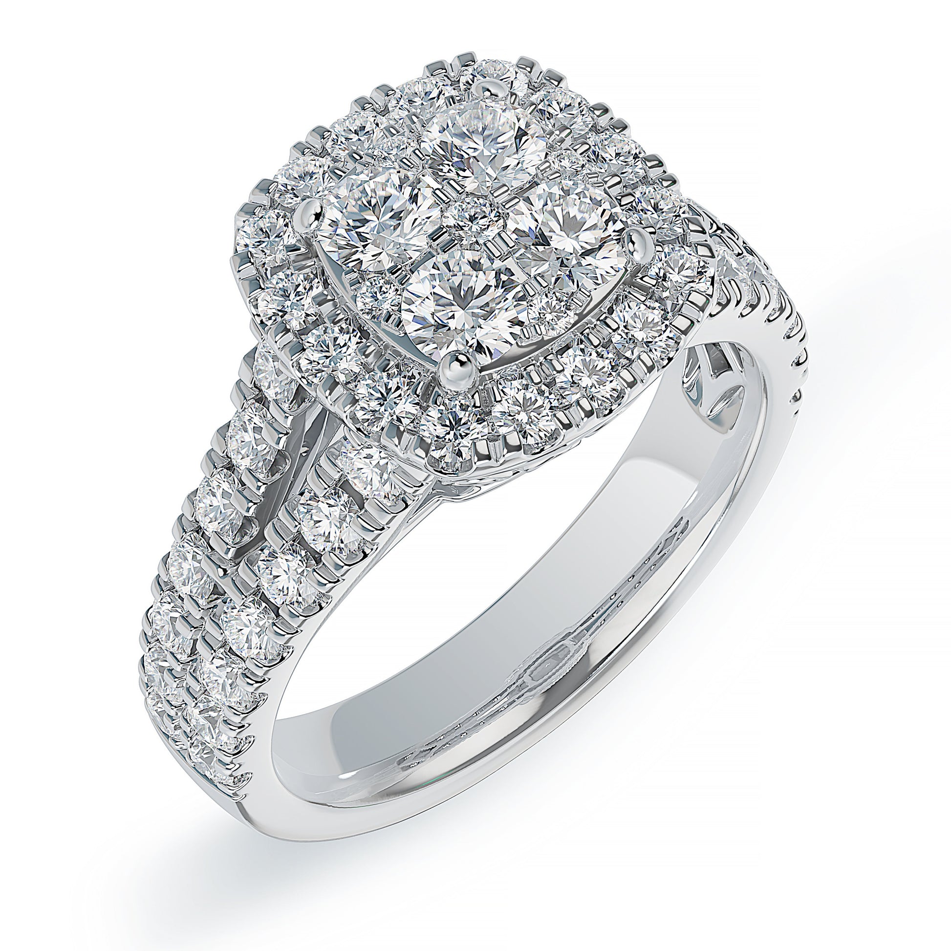 Lab Grown Diamond Halo Engagement Ring (8055183081702)