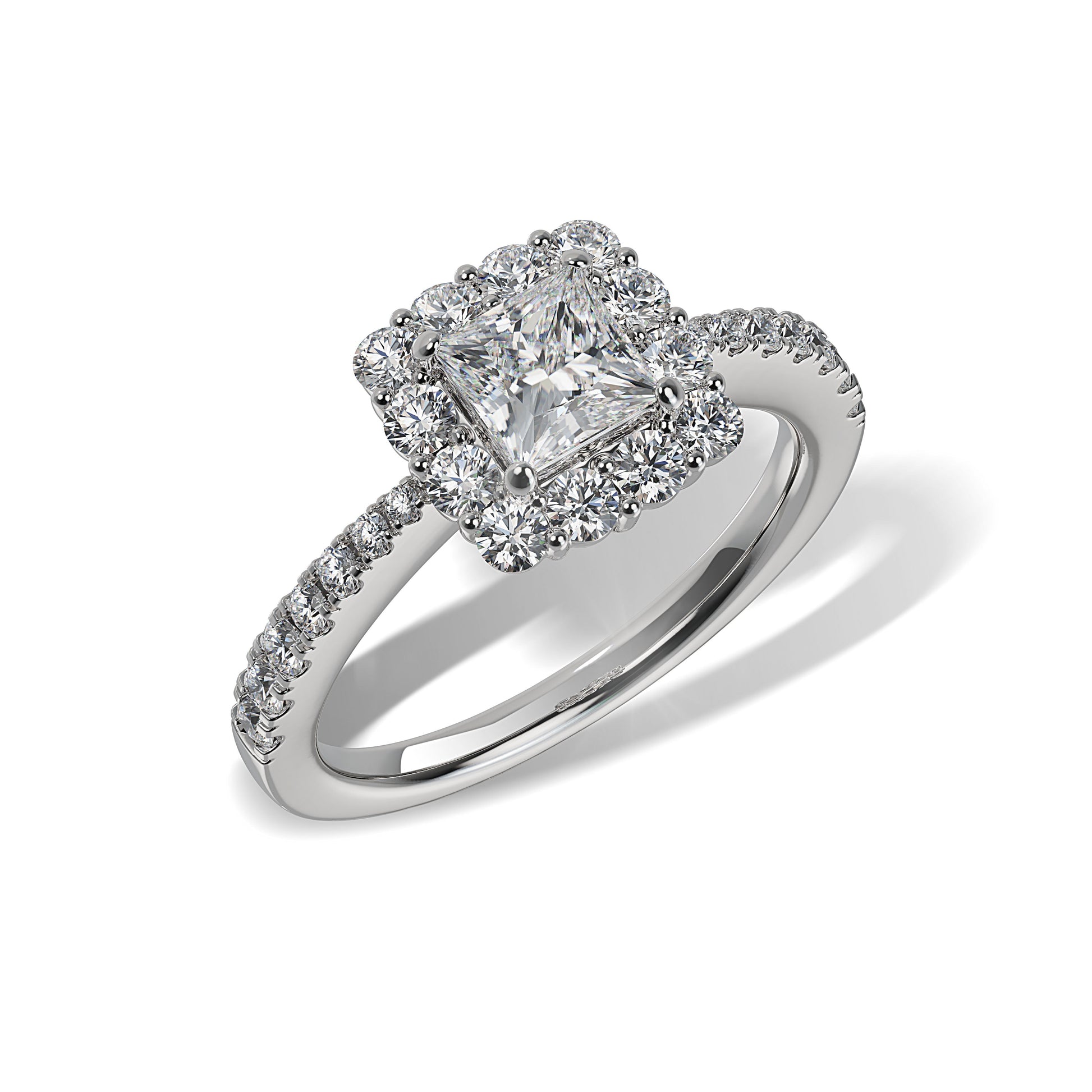 Lab Grown Diamond Halo Engagement Ring (8055183212774)