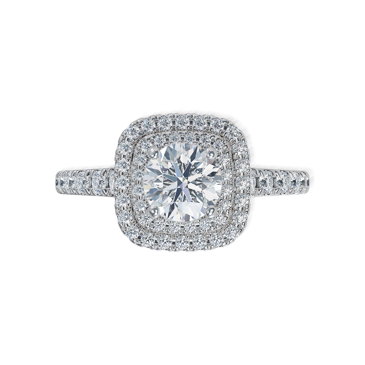 Lab Grown Diamond Halo Engagement Ring (8055183245542)